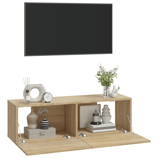 Móveis parede TV - Armários TV 2pcs 100x30x30 cm derivados madeira sonoma