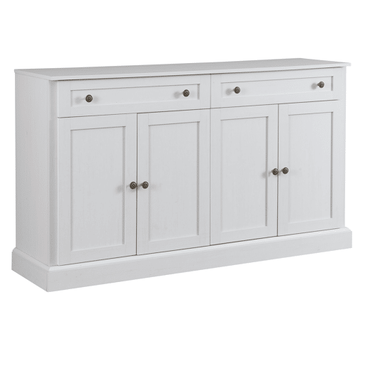 Aparador com 4 portas e 2 gavetas - madeira - altura 86 cm - branco