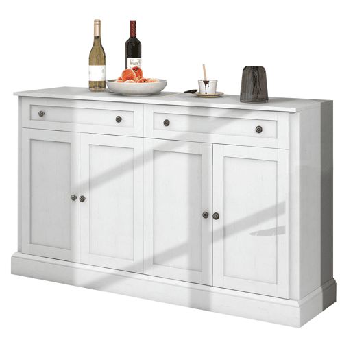 Aparador com 4 portas e 2 gavetas - madeira - altura 86 cm - branco