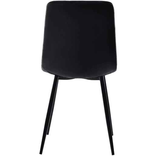 Conjunto de 4 cadeiras de jantar - estrutura metálica - tecido de veludo - preto