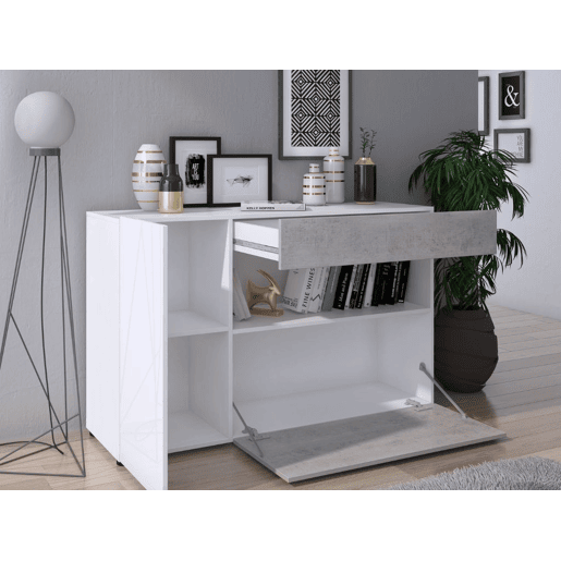 Aparador AMBIHOME JOHNY 03 - BrancoBetão, 130cm