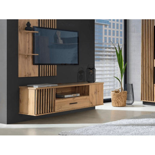 Móvel TV AMBIHOME MELO - Carvalho Wotan, C155xP40xA42cm Móvel TV AMBIHOME MELO - Carvalho Wotan, C155xP40xA42cm
