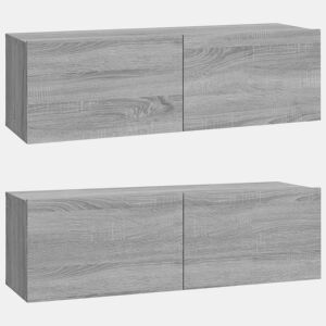Armários parede - Móveis TV 2pcs 100x30x30 cm derivados cinza sonoma