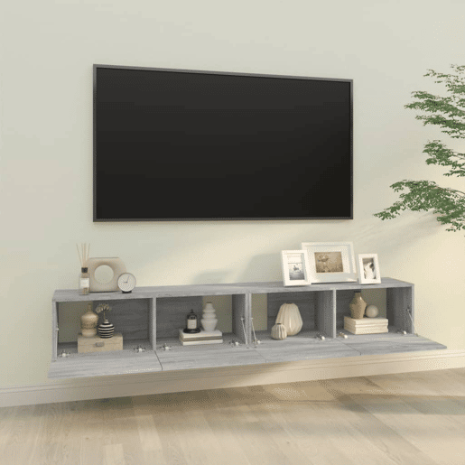 Armários parede - Móveis TV 2pcs 100x30x30 cm derivados cinza sonoma