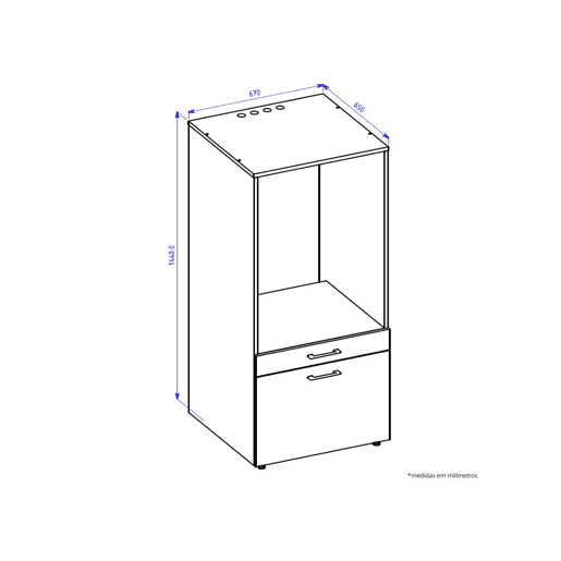 Móvel AMBIHOME AKA 01, para máquina de lavar, ctabuleiro e gaveta
