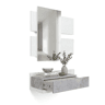 Mueble recibidor Milo Branco Artik (Branco mate) - Cinzento Cimento 75 x 116 x 29 cm