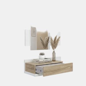 Mueble recibidor Milo Artik White (Branco mate) - Carvalho canadiano 75 x 116 x 29 cm