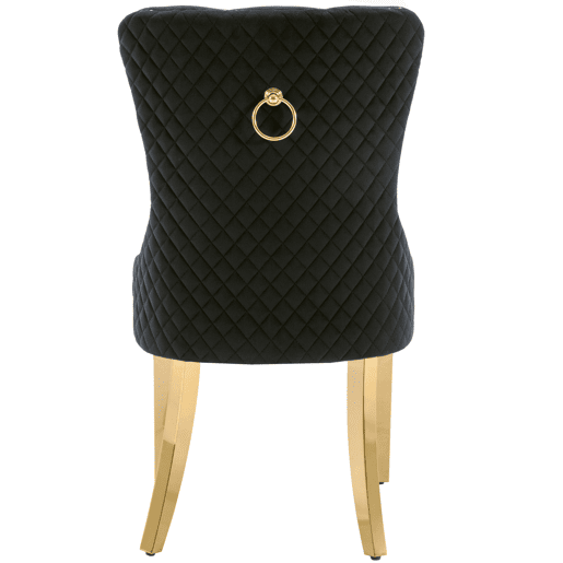 Conjunto de 2 cadeiras de veludo com pernas de metal - Preto