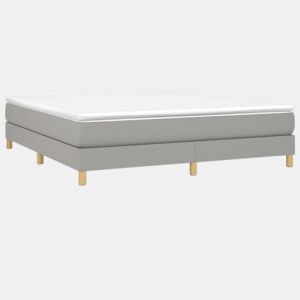 Cama de casal - Estrutura de cama sem colchão 160x200 cm tecido cinzento-claro