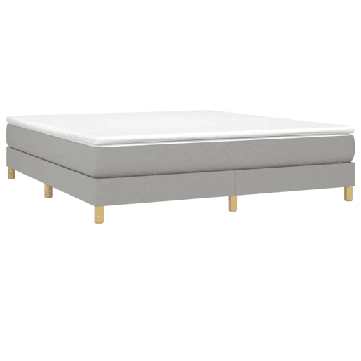 Cama de casal - Estrutura de cama sem colchão 160x200 cm tecido cinzento-claro