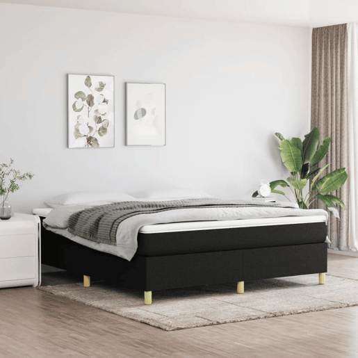 Cama de casal - Estrutura de cama sem colchão 180x200 cm tecido preto