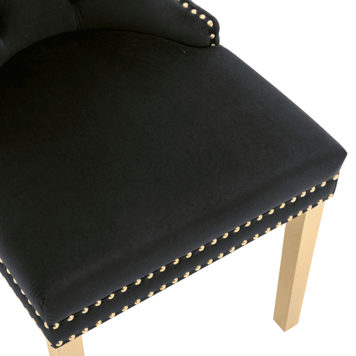 Conjunto de 4 cadeiras de veludo com pernas de metal - Preto
