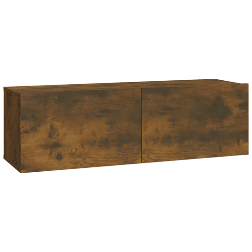 Móveis TV - Armários de TV parede 2pcs 100x30x30cm derivados madeira cor fumado