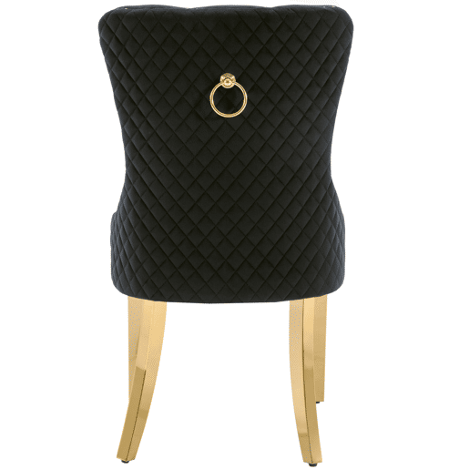 Conjunto de 6 cadeiras de veludo com pernas de metal - Preto