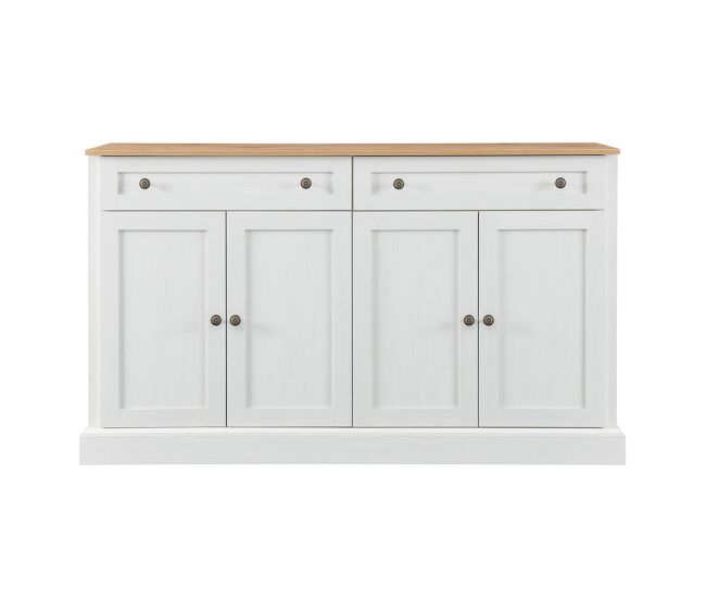 Aparador con 4 puertas y 2 cajones - madera - altura 86 cm - tapa natural