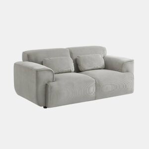Sofá de bombazina em veludo canelado fino, 2 lugares, Wallas veludo canelado, Cinza Claro, 178x97.5x73 cm