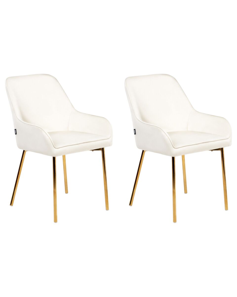 Beliani Silla de comedor LOVERNA Crema