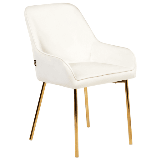 Conjunto de 2 cadeiras de jantar LOVERNA Veludo Branco creme