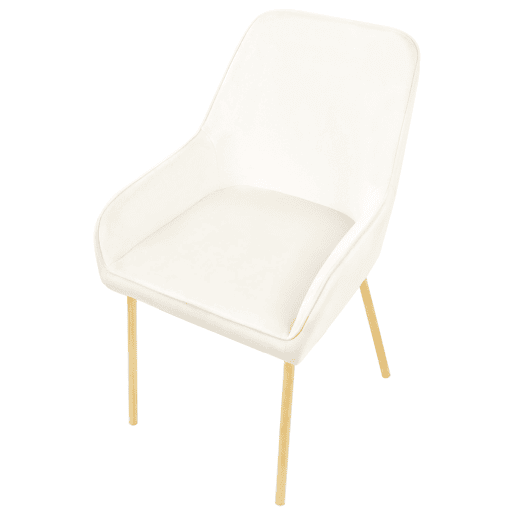 Conjunto de 2 cadeiras de jantar LOVERNA Veludo Branco creme