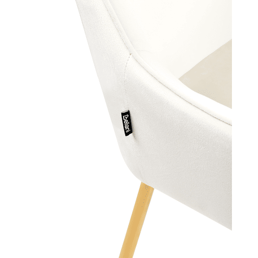 Conjunto de 2 cadeiras de jantar LOVERNA Veludo Branco creme