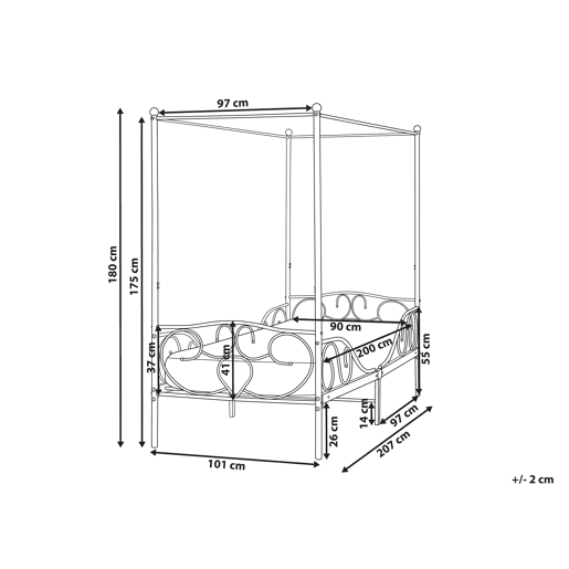 Beliani Cama com dossel Ferro SORMERY