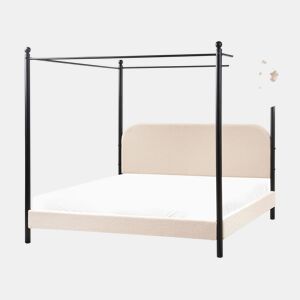 Beliani Cama com dossel Bouclé DANNEMOIS