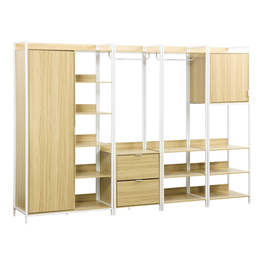 Kit de roupeiro modular com 4 elementos, Clever, Branco, 280x48x190 cm Kit de roupeiro modular com 4 elementos, Clever, Branco, 280x48x190 cm