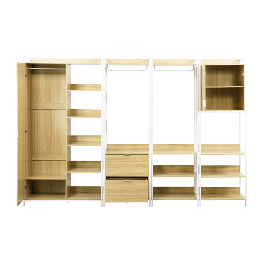 Kit de roupeiro modular com 4 elementos, Clever, Branco, 280x48x190 cm Kit de roupeiro modular com 4 elementos, Clever, Branco, 280x48x190 cm