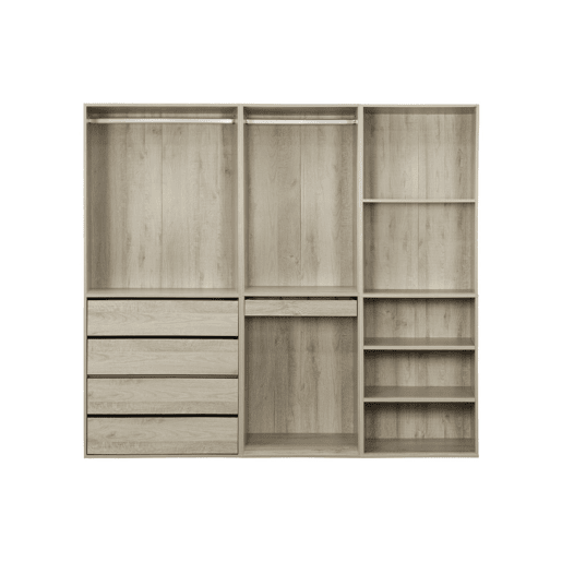 Kit de roupeiro modular com 3 elementos, Modulo, Natural, 200x45x180 cm Kit de roupeiro modular com 3 elementos, Modulo, Natural, 200x45x180 cm