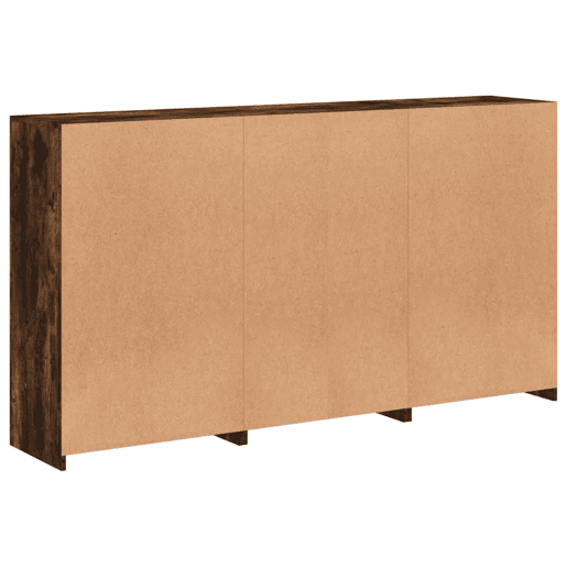 vidaXL Aparador com luzes LED 181,5x37x100 cm carvalho fumado