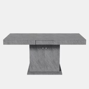 Mesa de jantar extensível - com arrumação por baixo - estilo moderno - Cinzento