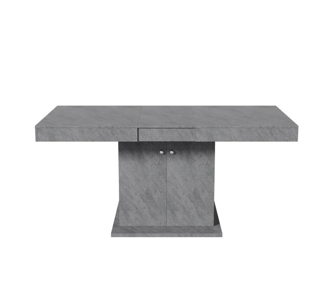 Mesa de comedor extensible - con almacenamiento debajo - estilo moderno - gris
