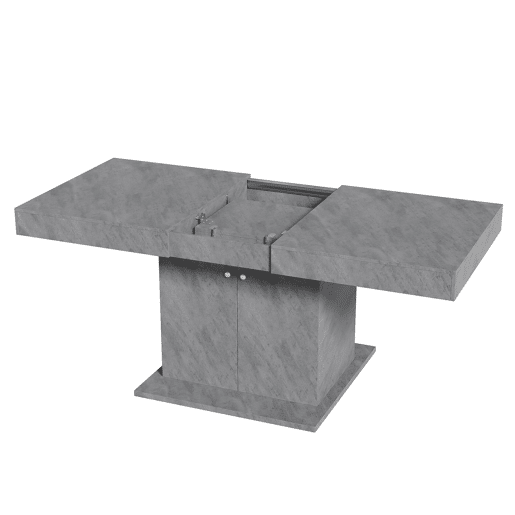 Mesa de jantar extensível - com arrumação por baixo - estilo moderno - Cinzento