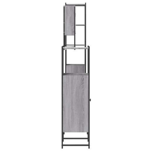 vidaXL 4 pcs Conjunto móveis casa de banho madeira proc. cinza sonoma