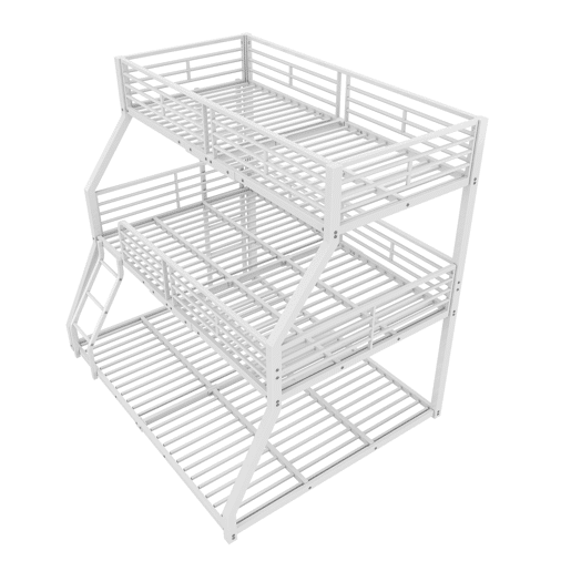 Beliche triplo - 2x90x200cm e 140x200cm - estrutura em ferro - Branco