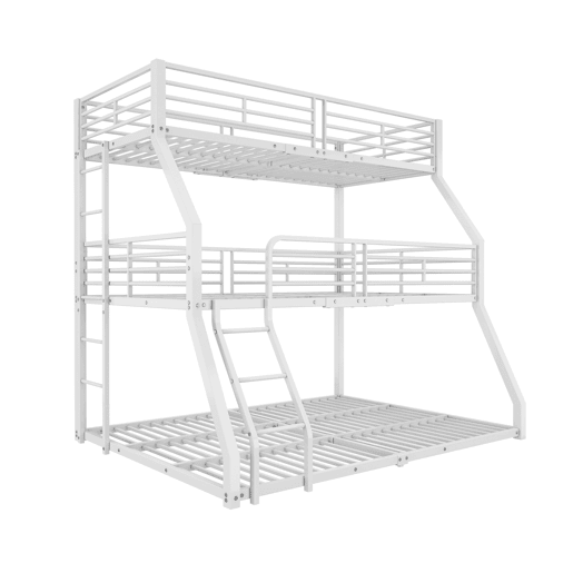 Beliche triplo - 2x90x200cm e 140x200cm - estrutura em ferro - Branco