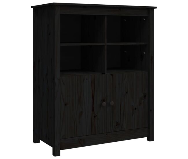 Vidaxl aparador de madera maciza de pino negro 83x41,5x100 cm
