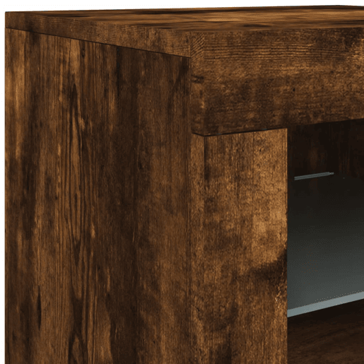 vidaXL Aparador com luzes LED 60,5x37x67 cm carvalho fumado vidaXL Aparador com luzes LED 60,5x37x67 cm carvalho fumado