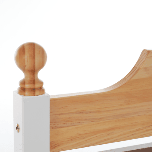 Cama individual com estrutura em madeira 90x200cm - Castanho