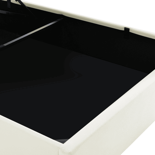 Cama contentora 160x200cm em imitação de pele com LED - com estrado - Branco