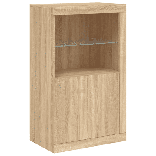 vidaXL Aparador com luzes LED 181,5x37x100 cm carvalho sonoma vidaXL Aparador com luzes LED 181,5x37x100 cm carvalho sonoma