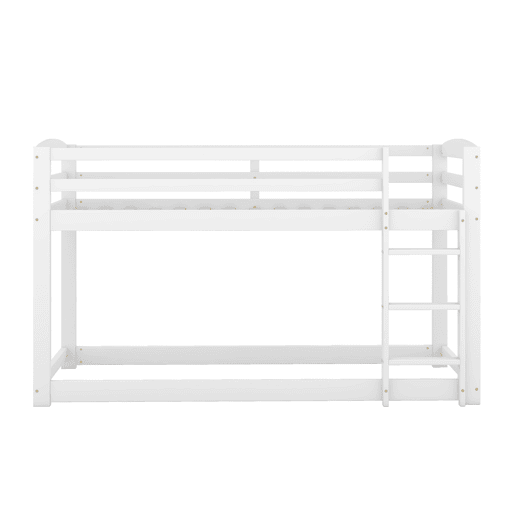 Beliche em pinho com barreiras anti-queda + escada - 90x200cm - Branco