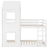 Beliche cabina 90x200 cm - madeira maciça - com 2 janelas - Branco