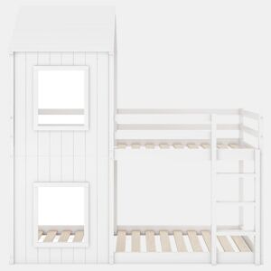 Beliche cabina 90x200 cm - madeira maciça - com 2 janelas - Branco