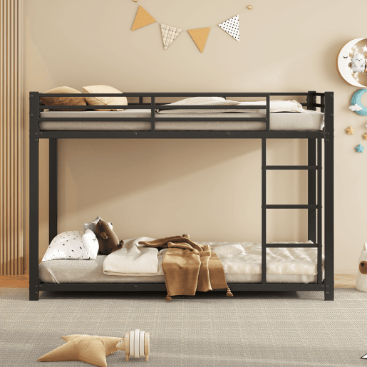 Beliche de ferro para crianças 90x200 cm - Preto