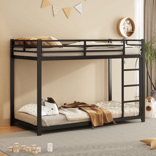 Beliche de ferro para crianças 90x200 cm - Preto