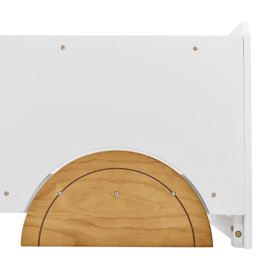 Cama de criança em pinho maciço 90x200 cm - em forma de jipe - Branco e Natural