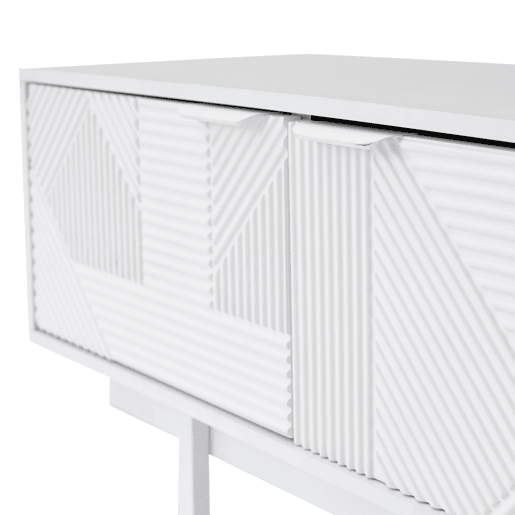 Armário TV 200 cm - com 3 compartimentos e 2 gavetas - TV 90u201D capacidade máxima - Branco
