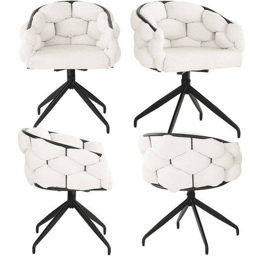 Conjunto de 4 cadeiras giratórias em veludo - Estilo moderno - Bege