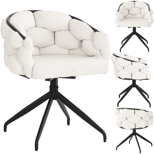 Conjunto de 4 cadeiras giratórias em veludo - Estilo moderno - Bege